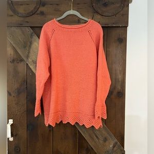 Lovely Coral Hand Knit Sweater